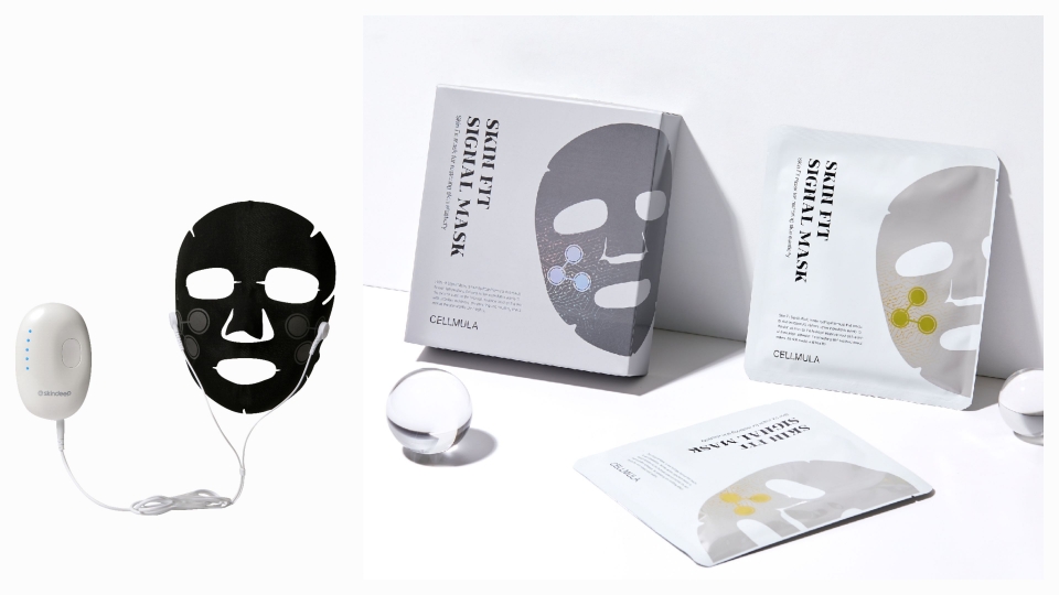 스킨 핏 시그널 마스크는 신제품 뷰티 디바이스와 마스크팩 동시 사용으로 피부 수분·탄력 효과 높였다. 사진=은성글로벌.